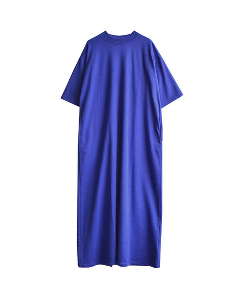 zootie（ズーティー）の「【見た目はON、着心地はOFF。】こなれリラックス 半袖ハイネックワンピース（ワンピース・レディース・ブラウン/オフホワイト/ブルー/ブラック×ホワイト/ブラック/グレイッシュベージュ/ダークブラウン/ネイビー/杢グレー/ダークグリーン・M）」の20枚目の写真