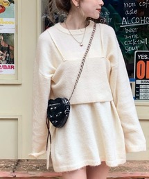 【mily bilet】一点投入で今っぽさUP。キャミソールアンサンブルニット