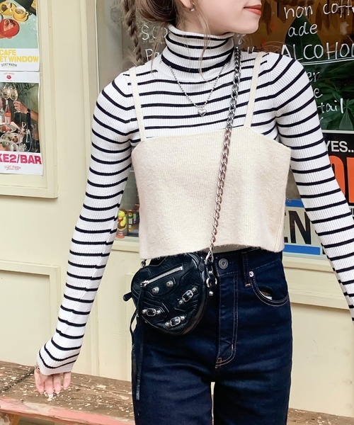 mily bilet(ミウィビレット)の「【mily bilet】一点投入で今っぽさUP。キャミソールアンサンブルニット(ニット/セーター・レディース・アイボリー/ブラック/ベージュ系その他・X-LARGE/SMALL/MEDIUM/LARGE)」の20枚目の写真