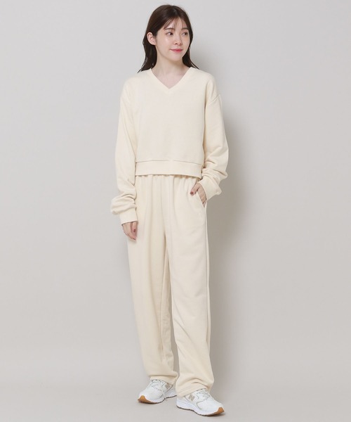 3.3 Field Trip （3.3フィールドトリップ）の「3.3 Field Trip／ロゴワイドプルオーバーパンツ　2985575（スウェットパンツ・レディース・ネイビー/クリーム/グレー・FREE）」の4枚目の写真