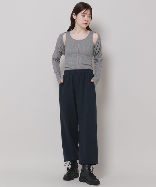 3.3 Field Trip （3.3フィールドトリップ）の「3.3 Field Trip／ロゴワイドプルオーバーパンツ　2985575（スウェットパンツ・レディース・ネイビー/クリーム/グレー・FREE）」の16枚目の写真