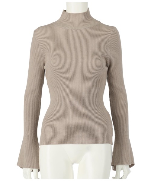 CHILLE（チル）の「ハイネックベルスリーブニットトップス（ニット/セーター・レディース・ブラック/グレイッシュベージュ/ブルーグリーン/レッド・FREE）」の16枚目の写真