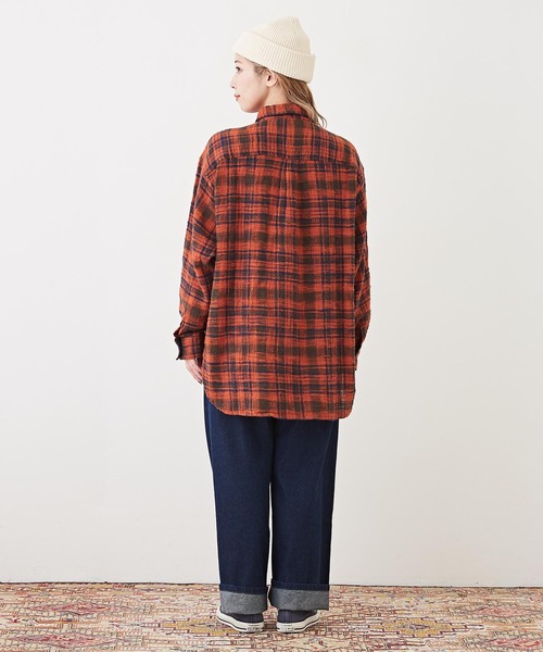 CUBE SUGAR（キューブシュガー）の「度甘ネルチェック長袖ビッグシャツ（シャツ/ブラウス・レディース・グリーン/マルチ/グレー/オレンジ/パープル・M）」の11枚目の写真