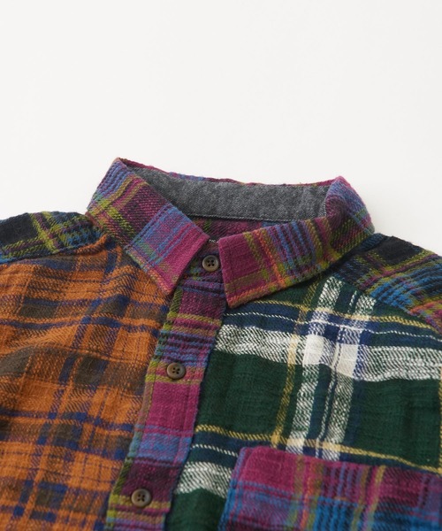 CUBE SUGAR（キューブシュガー）の「度甘ネルチェック長袖ビッグシャツ（シャツ/ブラウス・レディース・グリーン/マルチ/グレー/オレンジ/パープル・M）」の22枚目の写真