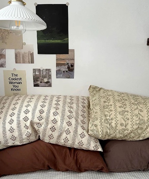 【セール】【 ammy. / エイミードット 】 レトロ フラワー デザイン ベッド シーツカバー 枕カバー 寝具セット / シングル（寝具）｜ammy.（エイミードット）