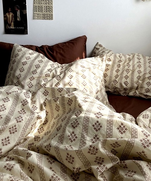 【セール】【 ammy. / エイミードット 】 レトロ フラワー デザイン ベッド シーツカバー 枕カバー 寝具セット / シングル（寝具）｜ammy.（エイミードット）