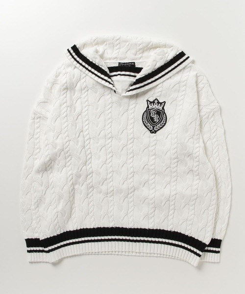 TRAVAS TOKYO - TRAVAS TOKYO Sailor collor emblemセーラーニット TRAVAS TOKYO - TRAVAS TOKYO Sailor collor emblemセーラー