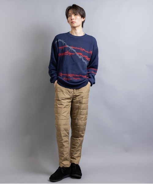 En serio TOKYO(エンソリオトーキョー)の「コットンタッチダブルジャガード 有刺鉄線モチーフ クルーネックニット(ニット/セーター・メンズ・ブラック/グレー/ネイビー・M/L)」の16枚目の写真