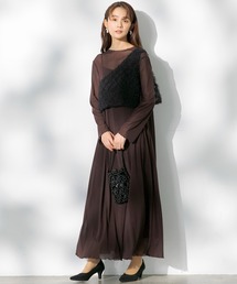 【kaene】アシンメトリービスチェセットドレス/ワンピース/結婚式/お呼ばれ/パーティー/クルーズ/発表会