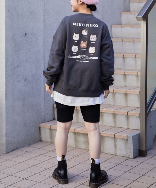 PUBLUX(パブリュクス)の「NEKONEKO × PUBLUX/パブリュクス NEKONEKO食パンスウェット(スウェット・レディース・グレー/ネイビー/チャコールグレー/アイボリー・L/S/M)」の8枚目の写真