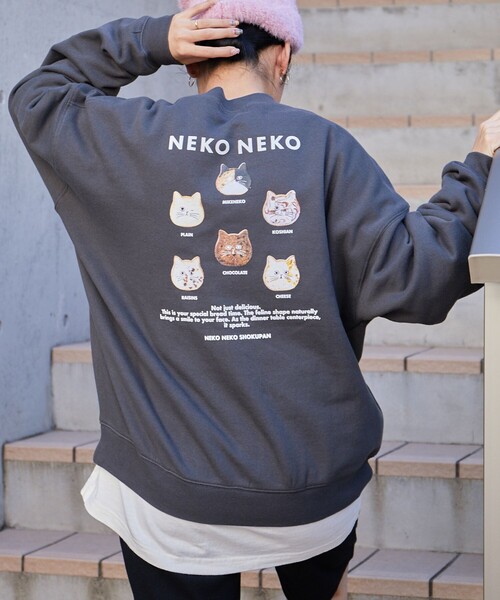 PUBLUX(パブリュクス)の「NEKONEKO × PUBLUX/パブリュクス NEKONEKO食パンスウェット(スウェット・レディース・グレー/ネイビー/チャコールグレー/アイボリー・L/S/M)」の10枚目の写真