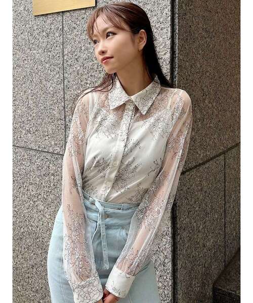 RESEXXY（リゼクシー）の「キャミセットレースブラウス（シャツ/ブラウス・レディース・ホワイト/ブラック/ブルー・FREE）」の5枚目の写真