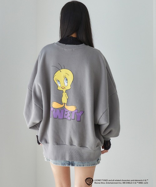 トレーナー スウェット LOONEYTUNES×ENVYMコラボプルオーバー レディース ENVYM トレーナー スウェット LOONEYTUNES×ENVYMコラボプル