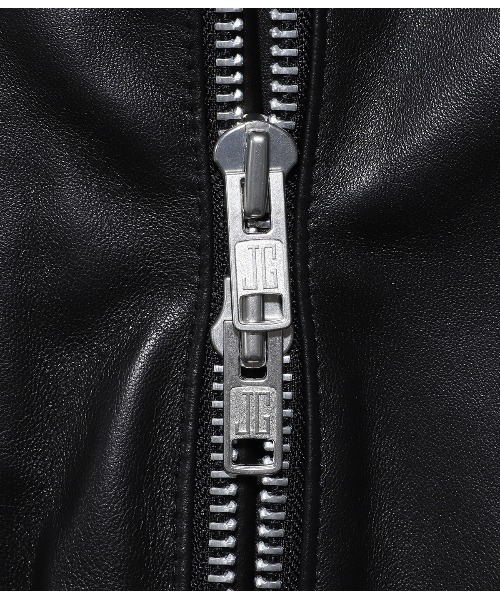 JAMES GROSE（ジェームスグロース）の「JAMES GROSE / ジェームスグロース：別注 NEW MANILA JACKET NEW SHEEP：ONLYARK-0-1035[MUS]（ライダースジャケット・メンズ・ブラック・38/40）」の11枚目の写真