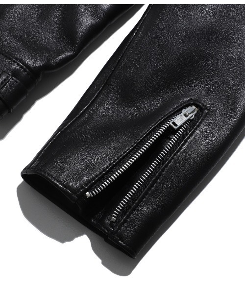 JAMES GROSE（ジェームスグロース）の「JAMES GROSE / ジェームスグロース：別注 NEW MANILA JACKET NEW SHEEP：ONLYARK-0-1035[MUS]（ライダースジャケット・メンズ・ブラック・38/40）」の12枚目の写真