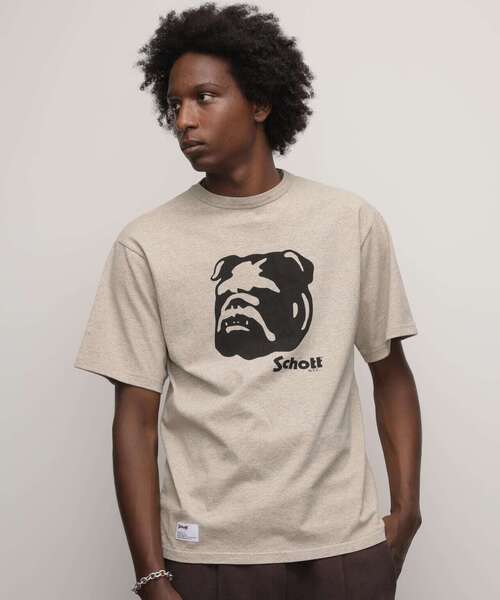 セール】Schott/ショット/HEATHER T-SHIRT 'STENCIL BULLDOG