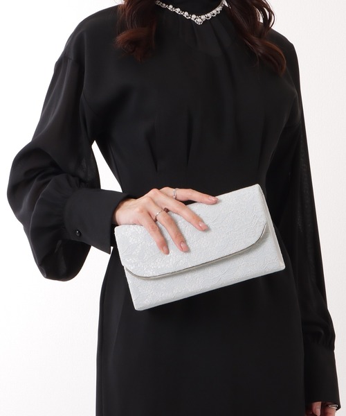 Lace Ladies(レースレディース)の「総レース メタリックバー付き スクエア クラッチ バッグ(クラッチバッグ・レディース・アイボリー/グレー/ブラック・FREE)」の18枚目の写真