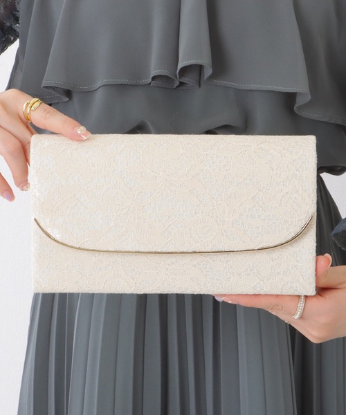 Lace Ladies(レースレディース)の「総レース メタリックバー付き スクエア クラッチ バッグ(クラッチバッグ・レディース・アイボリー/グレー/ブラック・FREE)」の19枚目の写真