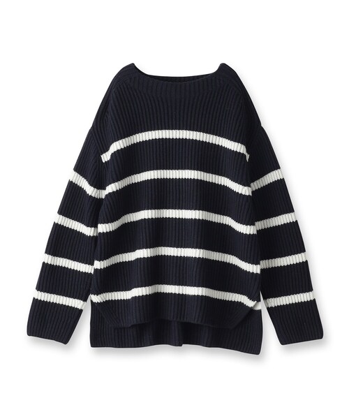 INDIVI（インディヴィ）の「◆【トレンド／ウール混】ドロップショルダー ボーダーニット（ニット/セーター・レディース・ホワイト系5/ベージュ系2/ネイビー系2・13/19/38/05/15 ）」の17枚目の写真