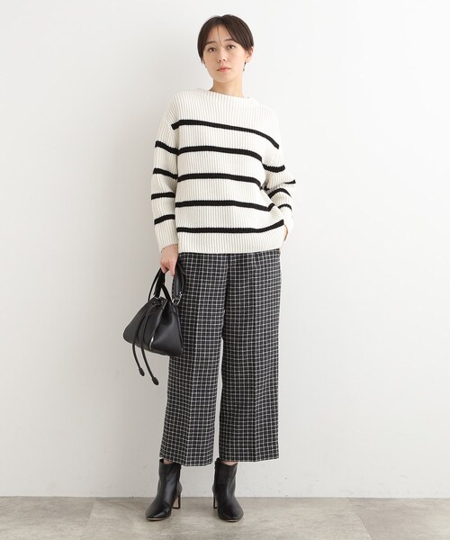 INDIVI（インディヴィ）の「◆【トレンド／ウール混】ドロップショルダー ボーダーニット（ニット/セーター・レディース・ホワイト系5/ベージュ系2/ネイビー系2・13/19/38/05/15 ）」の18枚目の写真