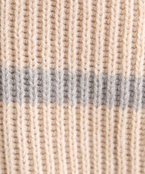 INDIVI（インディヴィ）の「◆【トレンド／ウール混】ドロップショルダー ボーダーニット（ニット/セーター・レディース・ホワイト系5/ベージュ系2/ネイビー系2・13/19/38/05/15 ）」の9枚目の写真