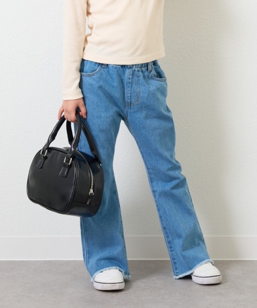 CIAOPANIC TYPY(チャオパニックティピー)の「【新色追加】【KIDS】【TYPY DENIM】甘織り裾フリンジフレアデニム(デニムパンツ・キッズ・サックスブルー/ネイビー/ブラック・SMALL/MEDIUM/LARGE/X-LARGE/XX-LARGE)」の17枚目の写真