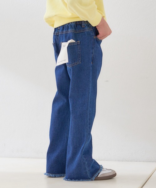 CIAOPANIC TYPY(チャオパニックティピー)の「【新色追加】【KIDS】【TYPY DENIM】甘織り裾フリンジフレアデニム(デニムパンツ・キッズ・サックスブルー/ネイビー/ブラック・SMALL/MEDIUM/LARGE/X-LARGE/XX-LARGE)」の19枚目の写真