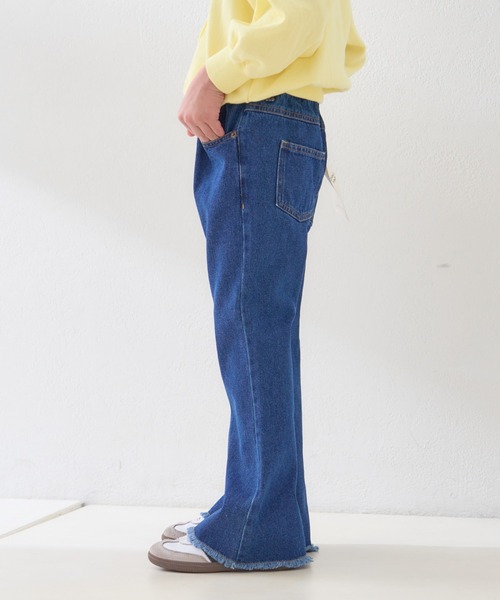 CIAOPANIC TYPY(チャオパニックティピー)の「【新色追加】【KIDS】【TYPY DENIM】甘織り裾フリンジフレアデニム(デニムパンツ・キッズ・サックスブルー/ネイビー/ブラック・SMALL/MEDIUM/LARGE/X-LARGE/XX-LARGE)」の22枚目の写真