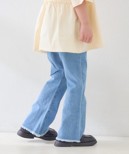 CIAOPANIC TYPY(チャオパニックティピー)の「【新色追加】【KIDS】【TYPY DENIM】甘織り裾フリンジフレアデニム(デニムパンツ・キッズ・サックスブルー/ネイビー/ブラック・SMALL/MEDIUM/LARGE/X-LARGE/XX-LARGE)」の12枚目の写真