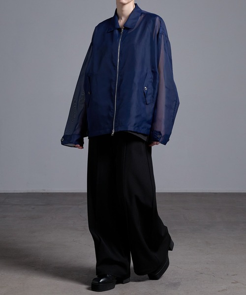 Loose/ルース（ルース）の「ダブルジップ シアーシャツブルゾン