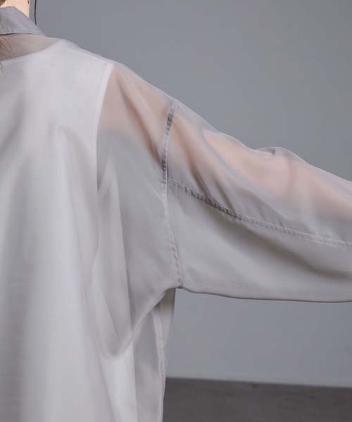 Loose/ルース（ルース）の「ダブルジップ シアーシャツブルゾン（ブルゾン・メンズ・グレー/ブラック/ダークブルー・L/M/S/XS）」の16枚目の写真