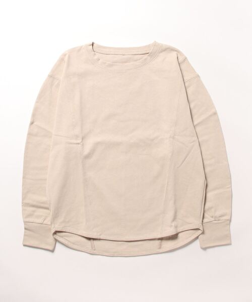 STYLEBLOCK(スタイルブロック)の「天竺ラウンドシルエットトップス(Tシャツ/カットソー・レディース・チャコールグレー/ライトベージュ/ホワイト・M)」の3枚目の写真