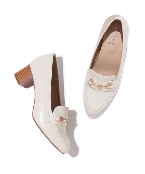 ROPE' PICNIC（ロペピクニック）の「ROPE' PICNIC PASSAGE byHARUTA/リンクルエナメルヒールアップローファー（ローファー・レディース・ベージュ系その他2/キナリ/ブラック・23.0cm/23.5cm/22.5cm/24.0cm/24.5cm）」の5枚目の写真