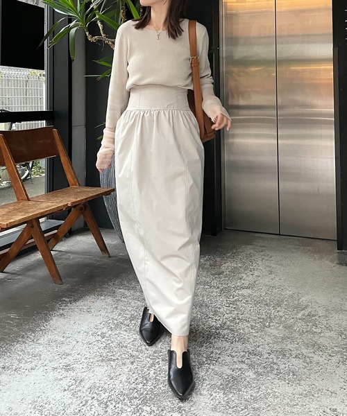 CAPRICIEUX LE'MAGE(カプリシューレマージュ)の「ハイウエストコクーンスカート(スカート・レディース・ブラック/ベージュ・36/38)」の19枚目の写真