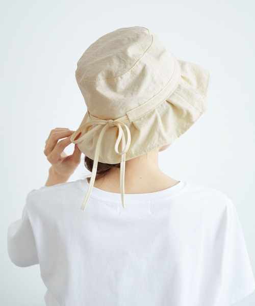 ROPE' PICNIC(ロペピクニック)の「Onibegie(オニベジ)オックスフリルリボンハット(ハット・レディース・ブラック/キナリ・FREE)」の1枚目の写真