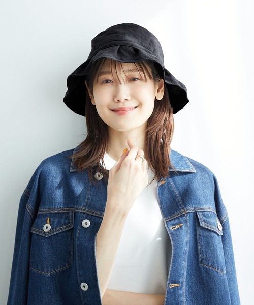 ROPE' PICNIC(ロペピクニック)の「Onibegie(オニベジ)オックスフリルリボンハット(ハット・レディース・ブラック/キナリ・FREE)」の2枚目の写真