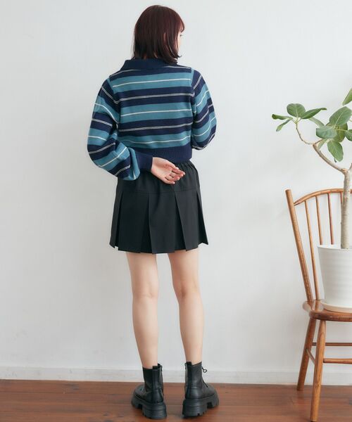 RETRO GIRL(レトロガール)の「ボックスプリーツミニSK(スカート・レディース・ブラック/ライトベージュ/ライトグレー・FREE)」の19枚目の写真