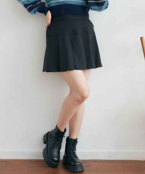RETRO GIRL(レトロガール)の「ボックスプリーツミニSK(スカート・レディース・ブラック/ライトベージュ/ライトグレー・FREE)」の13枚目の写真