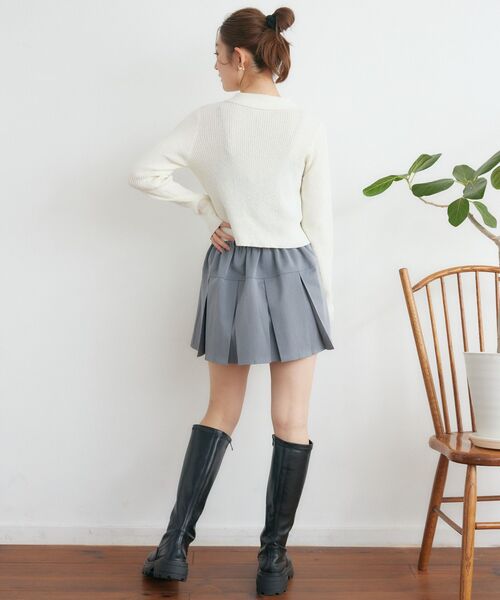 RETRO GIRL(レトロガール)の「ボックスプリーツミニSK(スカート・レディース・ブラック/ライトベージュ/ライトグレー・FREE)」の12枚目の写真