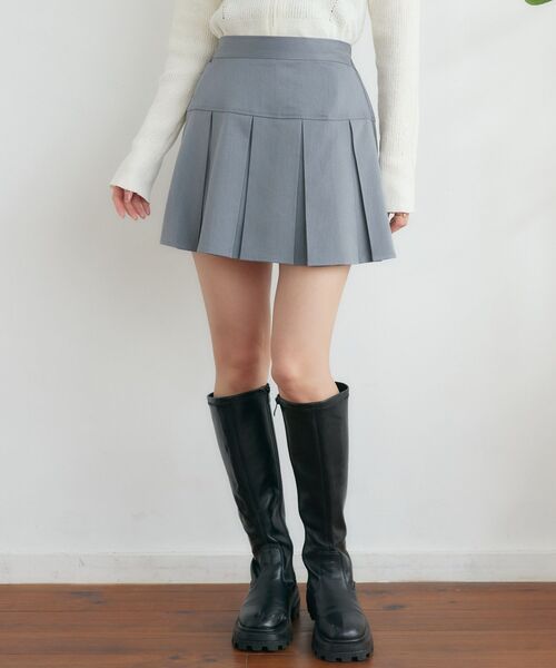 RETRO GIRL(レトロガール)の「ボックスプリーツミニSK(スカート・レディース・ブラック/ライトベージュ/ライトグレー・FREE)」の5枚目の写真