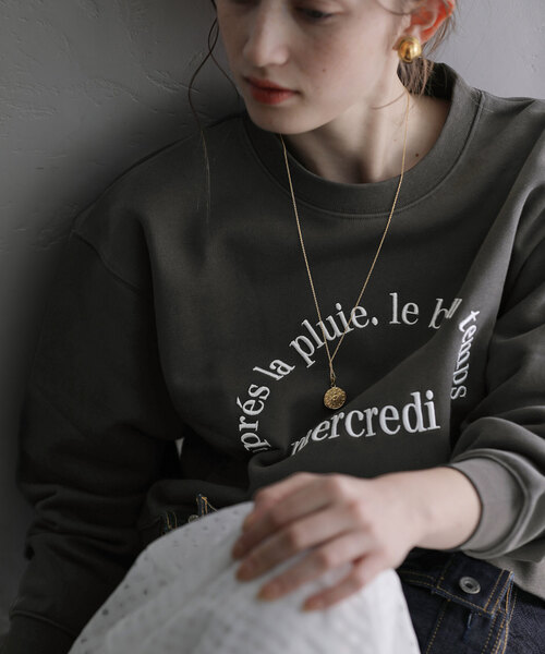 La TOTALITE(ラトータリテ)の「ロゴ裏毛プルオーバー(Tシャツ/カットソー・レディース・ホワイト/グレー/ブラウン・FREE)」の21枚目の写真