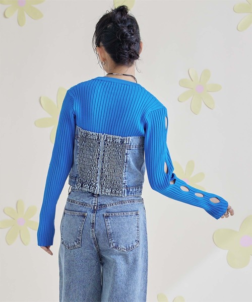 miette（ミエット）の「デニムベアビスチェ（チューブトップ・レディース・ブラック/グレー/ブルー系その他・FREE）」の10枚目の写真