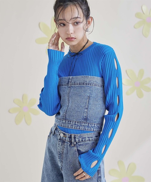 miette（ミエット）の「デニムベアビスチェ（チューブトップ・レディース・ブラック/グレー/ブルー系その他・FREE）」の11枚目の写真