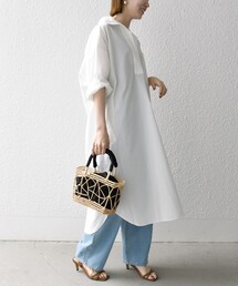 SHIPS any | SHIPS any:〈洗濯機可能〉REPREVE オープンカラー サック シャツ ワンピース(シャツワンピース)