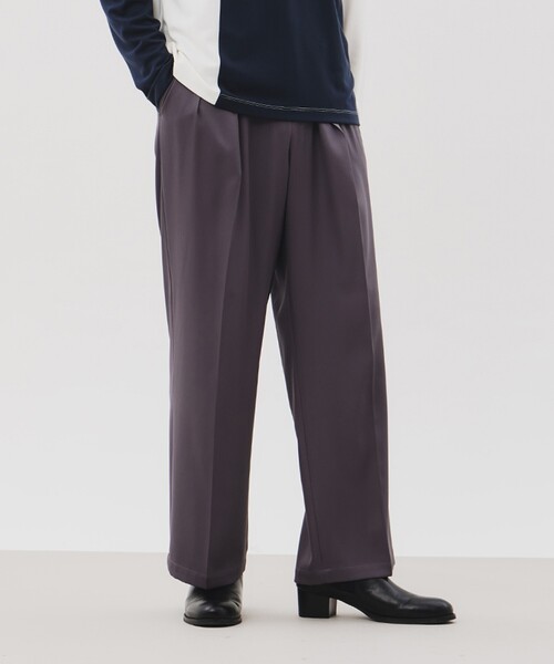 tk.TAKEO KIKUCHI(ティーケータケオキクチ)の「◆【WEB限定】ワイドスラックス(スラックス・メンズ・オフホワイト/チャコールグレー/ダークグリーン/ブラック・01/02/03)」の1枚目の写真