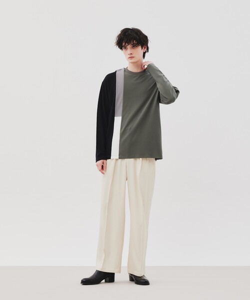 tk.TAKEO KIKUCHI(ティーケータケオキクチ)の「◆【WEB限定】ワイドスラックス(スラックス・メンズ・オフホワイト/チャコールグレー/ダークグリーン/ブラック・01/02/03)」の19枚目の写真