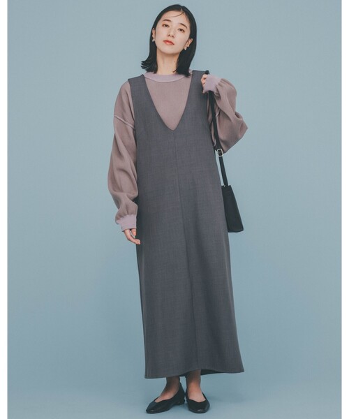 THE SHOP TK (ザ ショップ ティーケー )の「◆バッククロスジャンスカ/洗濯機OK(ワンピース・レディース・チャコールグレー/グレー/ベージュ・12/13)」の20枚目の写真
