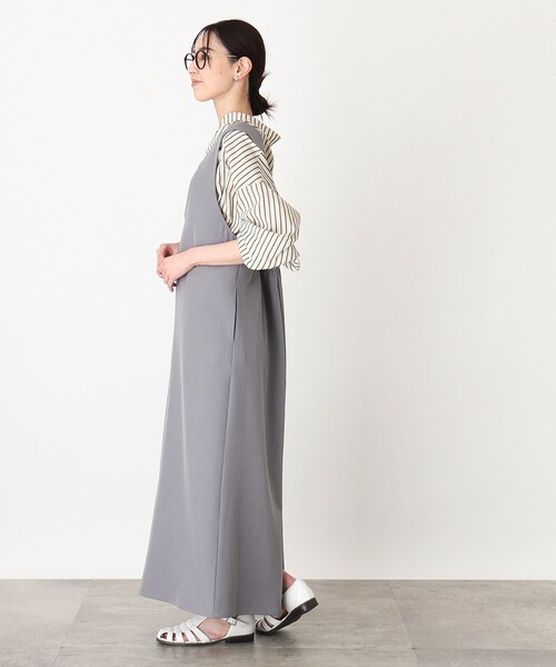 THE SHOP TK (ザ ショップ ティーケー )の「◆バッククロスジャンスカ/洗濯機OK(ワンピース・レディース・チャコールグレー/グレー/ベージュ・12/13)」の7枚目の写真