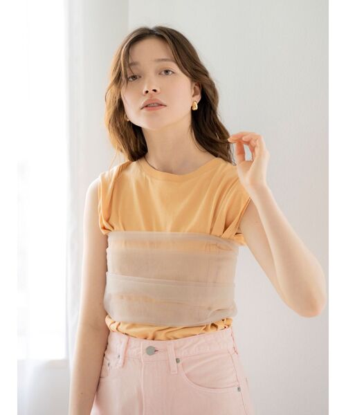 Ungrid（アングリッド）の「チュールビスチェ（キャミソール・レディース・チャコールグレー/ベージュ・FREE）」の3枚目の写真