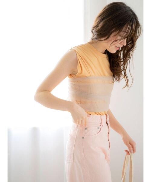 Ungrid（アングリッド）の「チュールビスチェ（キャミソール・レディース・チャコールグレー/ベージュ・FREE）」の4枚目の写真